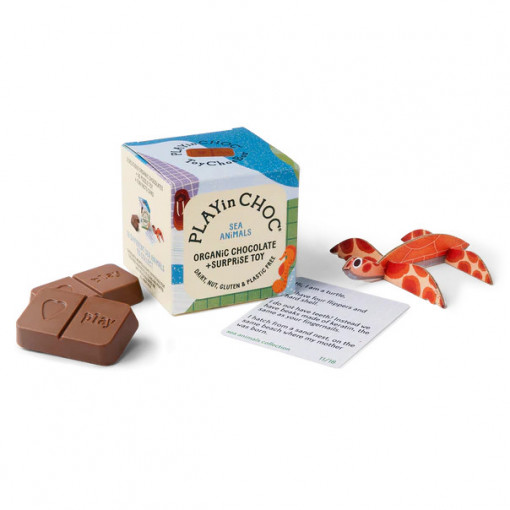Ciocolata vegana cu jucarie PLAYin CHOC - Animale Marine