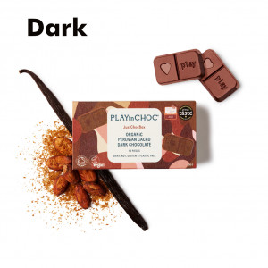Ciocolata vegana PLAYin CHOC - Dark Chocolates 100g
