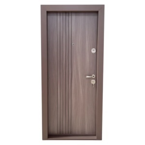 Usa metalica de apartament Novo Doors NDS29 de culoare Maron Tanganica cu deschidere pe Stanga