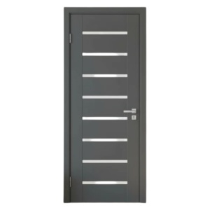 Usa de interior din MDF cu cadru din lemn masiv Novo Doors ND11 de culoare Gri Antracit