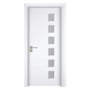 Usa Interior din MDF Novo Doors ND319, Cadru din Lemn Masiv, Geam Sablat, KIT COMPLET, Toc , Manere si balamale incluse
