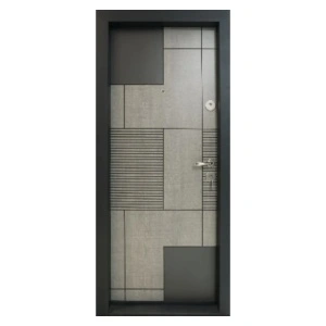 Usa metalica de apartament Novo Doors NDS17 de culoare Gri antracit cu deschidere pe Stanga
