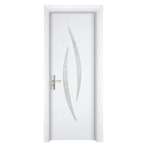 Usa Interior din MDF Novo Doors ND100, Cadru din Lemn Masiv, Geam Sablat, KIT COMPLET, Toc , Manere si balamale incluse