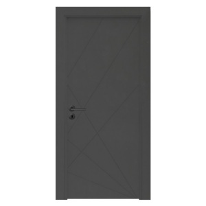 Usa de interior din MDF cu cadru din lemn masiv Novo Doors NDF06 LUX PREMIUM SOFT-TOUCH de culoare Gri antracit