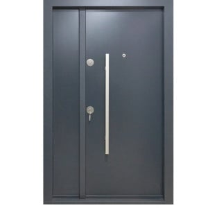 Usa metalica dubla de exterior cu izolatie si vizor Novo Doors NDS1200, Din compozit, 2 yale, Kit complet, Pentru case