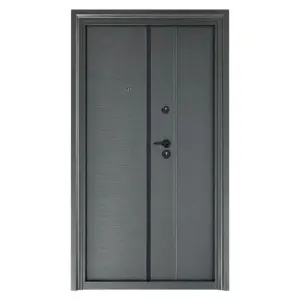 Usa metalica dubla de exterior Novo Doors ND50D, de culoare Gri Antracit, cu deschidere pe Stanga