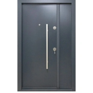 Usa metalica dubla de exterior Novo Doors NDS1200 de culoare Gri Antracit cu deschidere pe Stanga