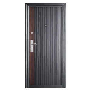 Usa metalica de exterior cu izolatie si vizor Novo Doors ND44, Deschidere Stanga Dreapta, tabla 0.5 mm, balamale si clanta incluse, toc de 7 cm, pentru case, Gri Wenge