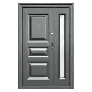 Usa metalica pentru casa ND8001 gri antracit cu geam lateral