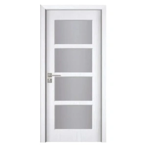 Usa Interior din MDF Novo Doors ND317, Cadru din Lemn Masiv, Geam Sablat, KIT COMPLET, Toc , Manere si balamale incluse
