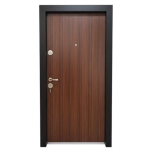 Usa metalica de exterior cu izolatie si vizor Novo Doors NDS305 Din compozit, 2 yale, Kit complet, Pentru case, Nuc
