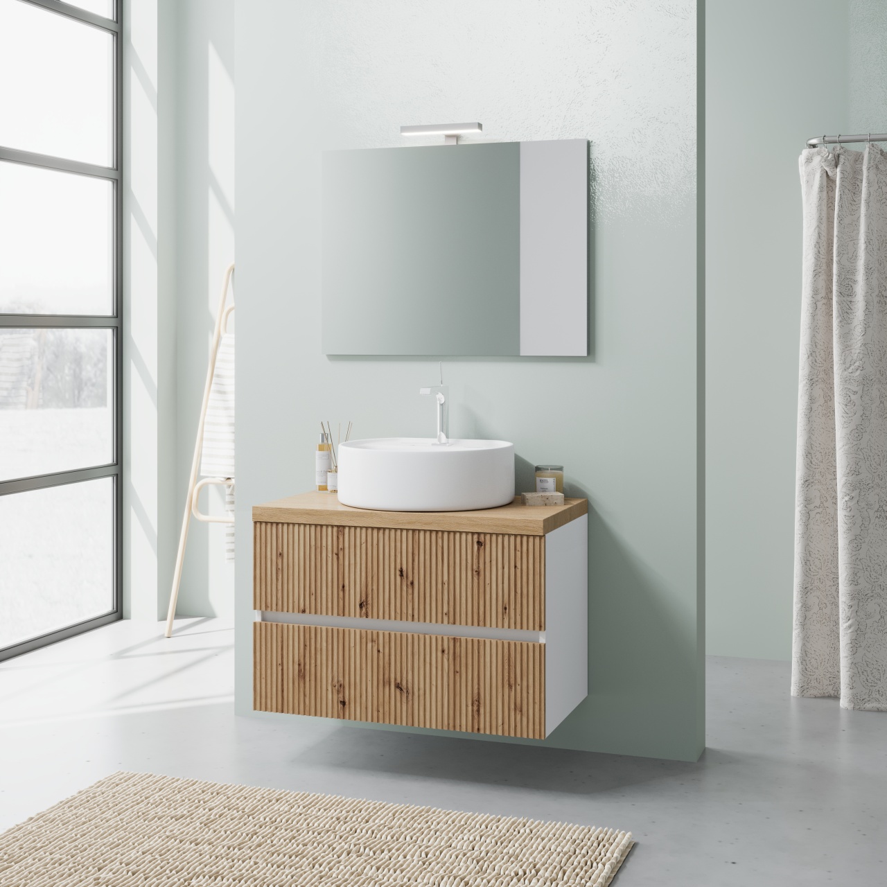独LP Santilli Tidal GBR038  /00260 Mobilier baie cu blat 80.2x46.5x53 cm Santorini Savini Due - Unimat.ro