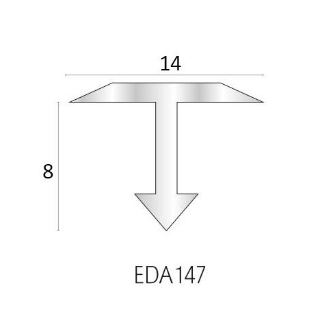 Bagheta despartitoare T din aluminiu eloxat EDA147.81 lungime 2.5m - Img 2