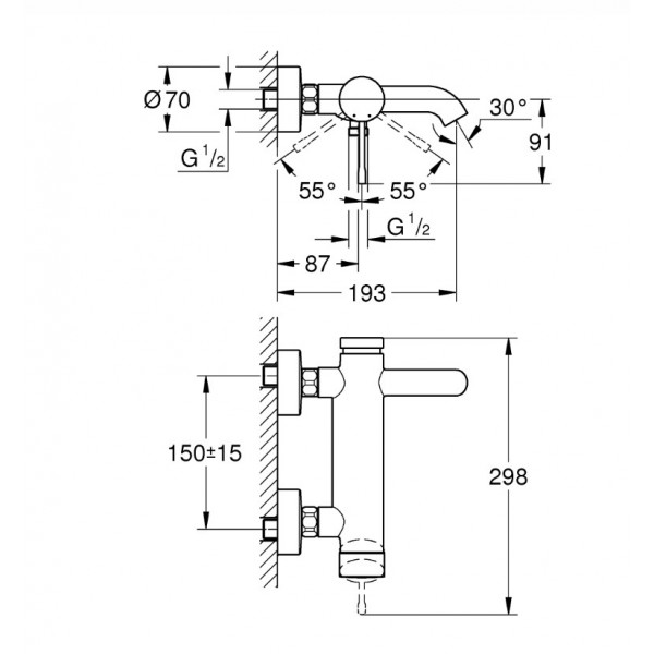Baterie cada-dus Essence 33624001 Grohe - Img 2