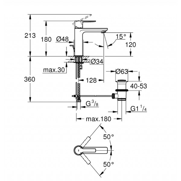 Baterie lavoar Lineare S-size 32114001 Grohe - Img 2