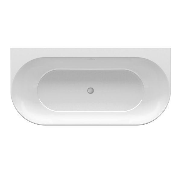 Cada freestanding la perete, alba din acril, Freedom Wall XC00100024, 166x80 cm, Ravak - Img 4