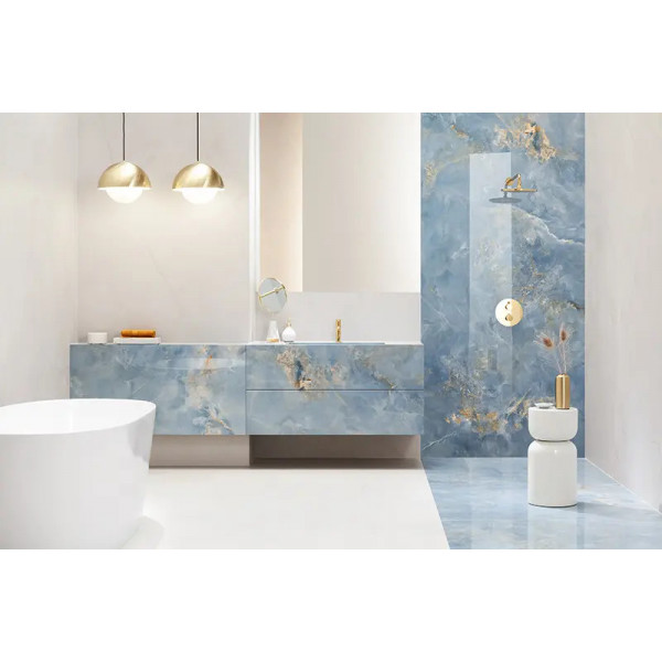 Gresie AQUAMARINE GREY POL 59.8x59.8cm, interior-exterior, tip onyx, rectificat, gri deschis, Tubadzin - Img 2