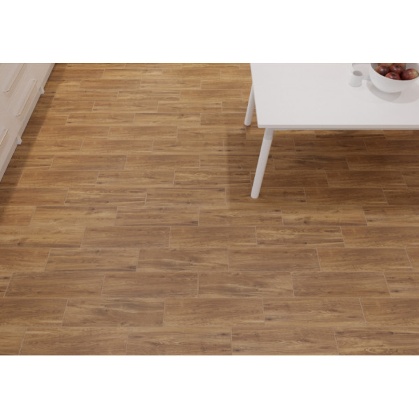 Gresie YORK BROWN tip lemn, portelanata, interior-exterior, maro mat 17.5x60cm Cerrad - Img 2