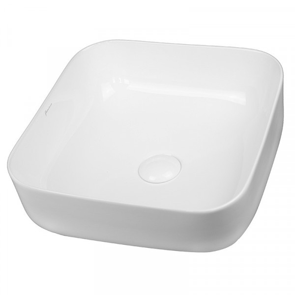 Lavoar baie pe blat, ANDRA, patrat, alb din ceramica, 38.5x38.5x13.5cm 8025 Fluminia - Img 3