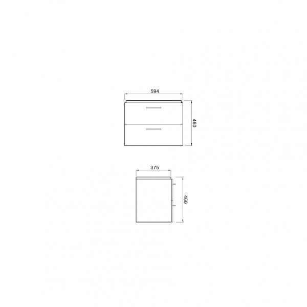 Mobilier cu lavoar Cersanit Lara Mille S801-319-DSM, cu sertare, nuc, 60 x 41 x 46 cm - Img 2
