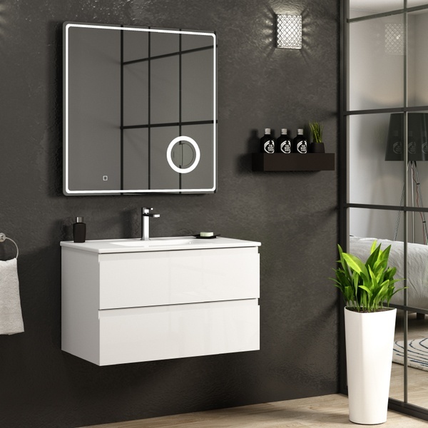 Mobilier cu lavoar Viena alb 80cm Coycama - Img 2