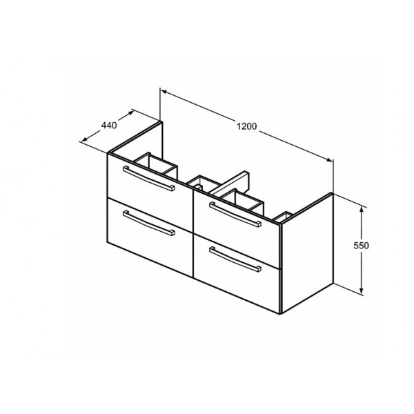 Mobilier TEMPO suspendat 4 sertare 120cm - Img 3