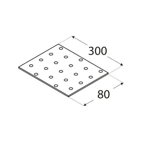 Placa perforata 300 x 80 x 2 mm - Img 2