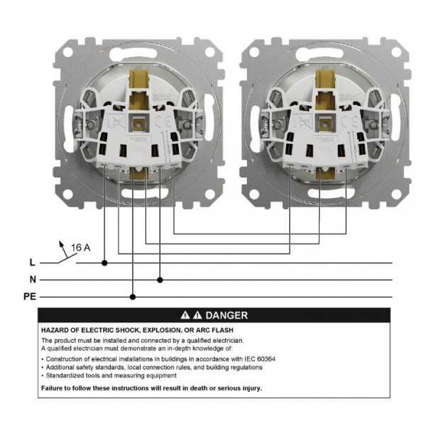 Priza Sedna Design 2P+E cu obturatoare si capac SDD3111023 Schneider - Img 4