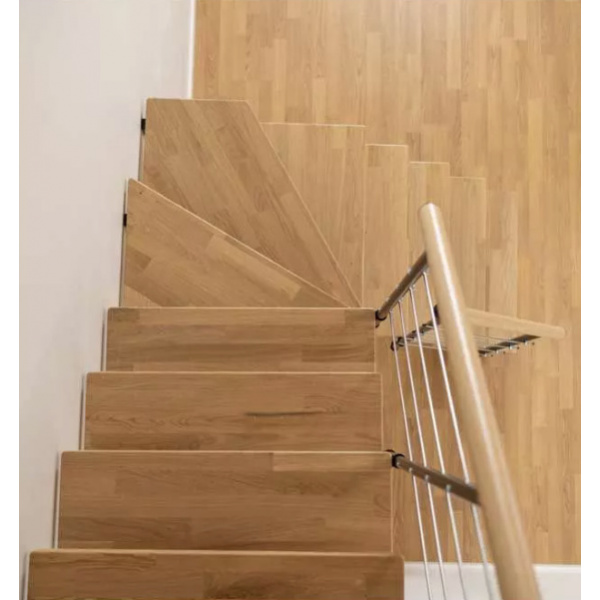 Scara de interior modulara antracit din stejar cu urcare turnanta Boston Dolle
