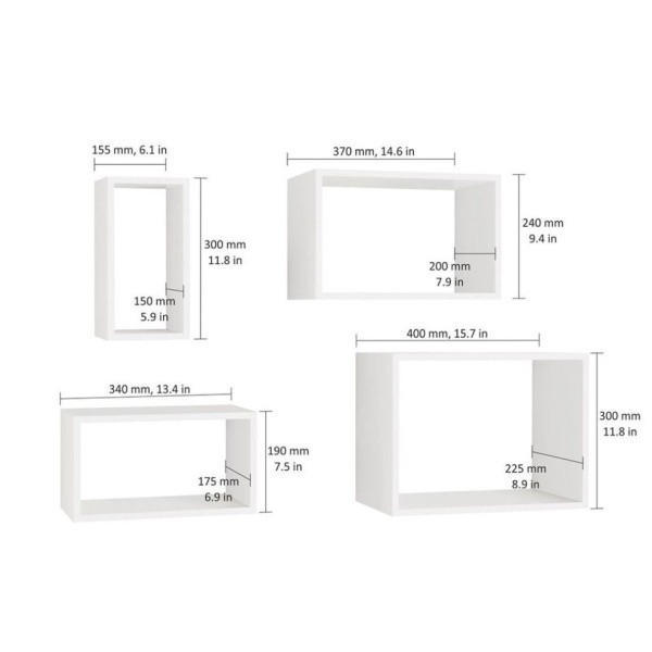 Set 4 rafturi de perete Windows Dolle