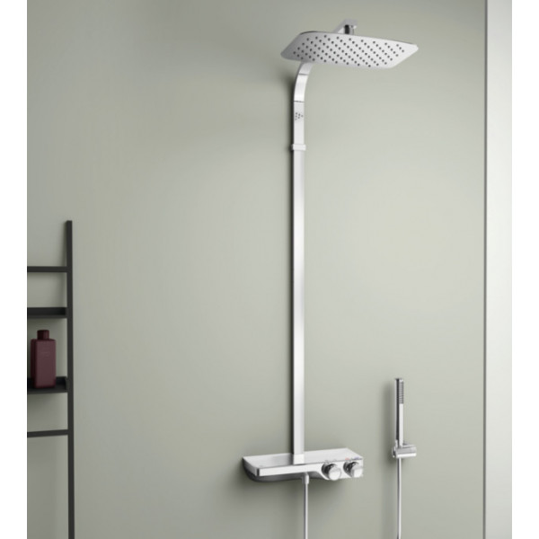 Sistem dus CERATHERM S200 termostatic etajera sticla alba A7332AA - Img 3