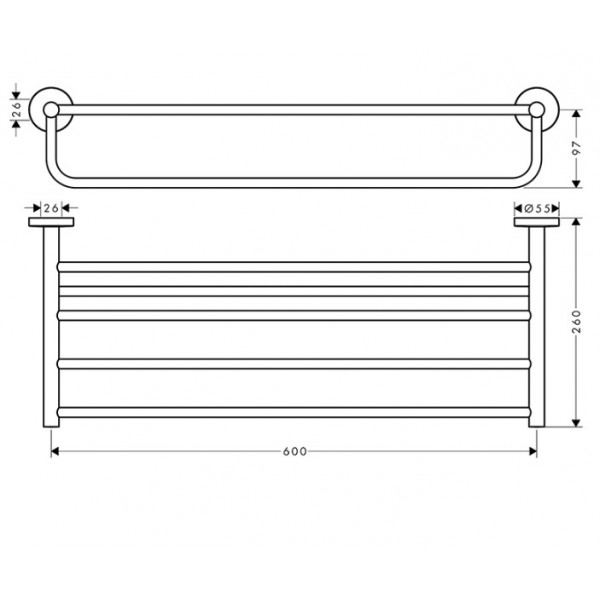 Suport prosoape hotelier LOGIS UNIVERSAL 60 cm 41720000 - Img 2