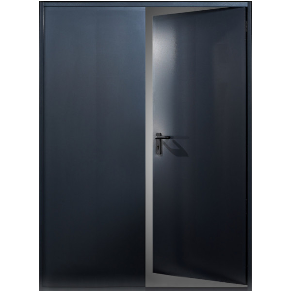 Usa antifoc dubla EI60/120 - 2 canturi - agrement montaj beton RAL 7016 inaltime 2050