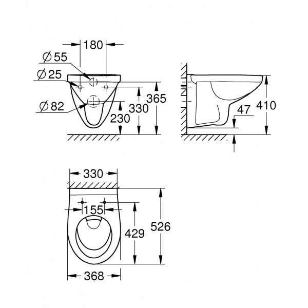 Wc suspendat BAU CERAMIC GRO39491000 - Img 3