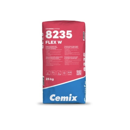 Adeziv flexibil alb pentru gresie faianta FLEX WEISS 8235 C2TE 25KG CEMIX