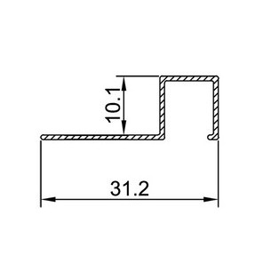 Bagheta patrata din aluminiu eloxat TDL105 lungime 2.5m - Img 2