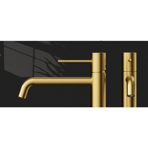 Baterie lavoar inalta Slimmer Himark, gold periat, Cold Start, 32,2 cm - Img 3