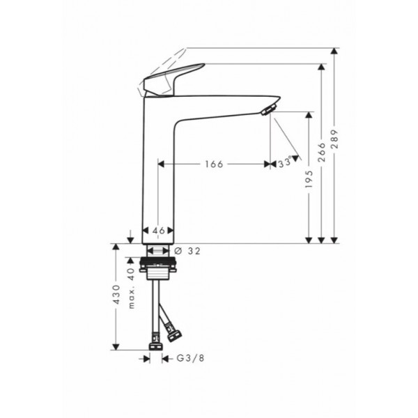Baterie lavoar LOGIS 190 71090000 Hansgrohe - Img 2