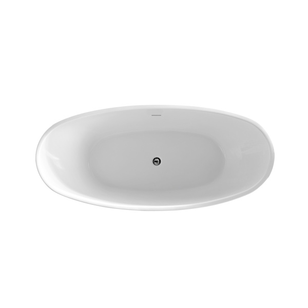 Cada freestanding Elegance, ovala, acril, neagra cu alb, 170 x 80 x 68 cm, Eweca - Img 3