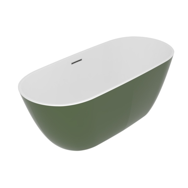 Cada freestanding ovala, verde din acril, 170x81.5x58 cm, Eternity, Eweca - Img 2
