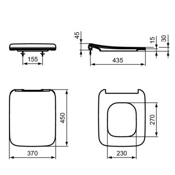 Capac WC STRADA II soft-close subtire IDST360101 - Img 5