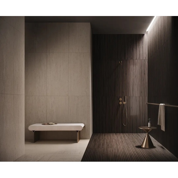 Gresie Echo Lamello beige STR baie/bucatarie, aspect riflat 59,8 x 119,8 cm, Tubadzin - Img 2