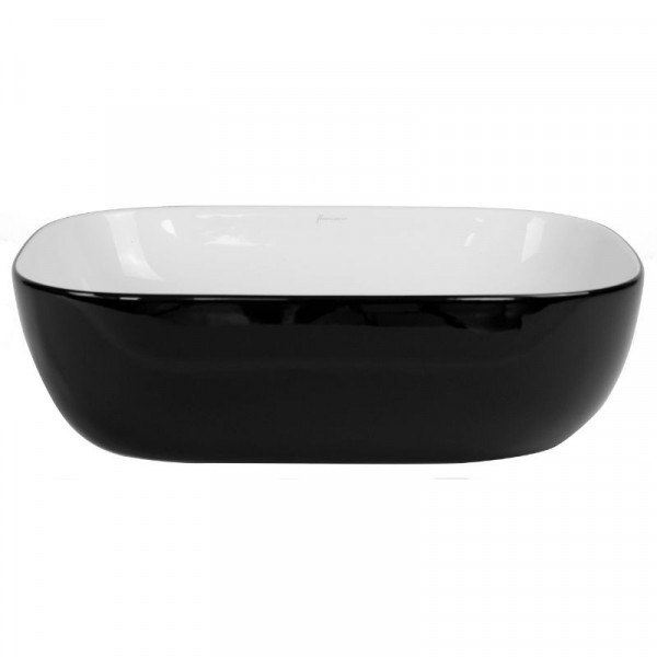 Lavoar baie pe blat CRIUS, dreptunghiular, alb-negru din ceramica. 45.5x32cm ARTC80426-CBKW Fluminia - Img 2