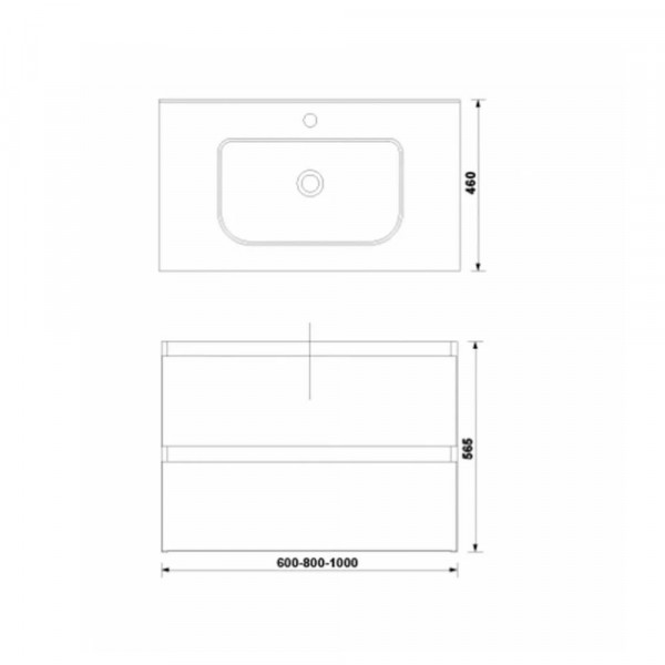 Mobilier baie suspendat Gala Daily gri 2 sertare cu lavoar 60 cm