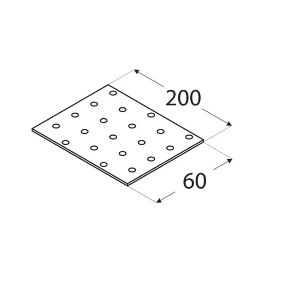 Placa perforata 200 x 60 x 2 mm - Img 2