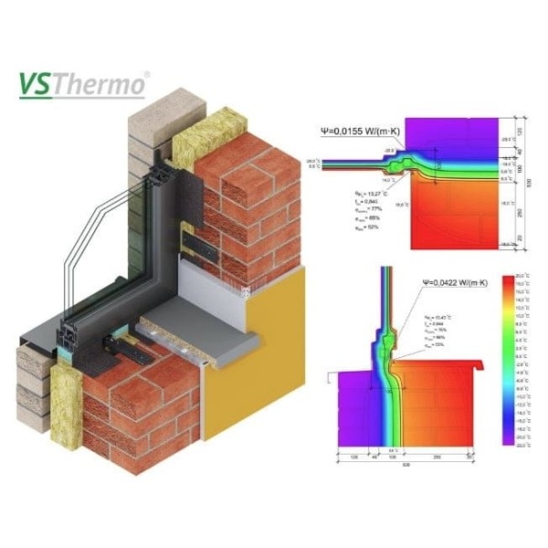 Profil termoizolant pentru ferestre si usi 63x30x1180 MM VSThermo
