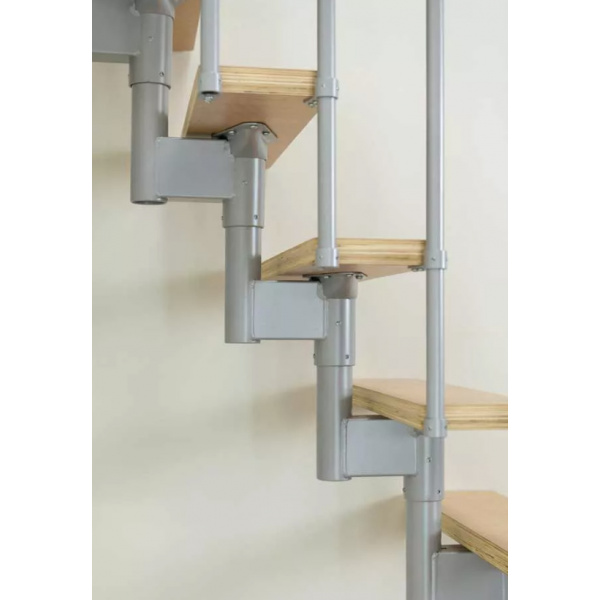 Scara mini modulara gri perlat cu urcare dreapta Dallas Dolle