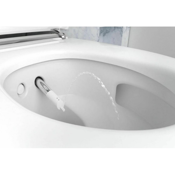 WC suspendat cu capac inchidere lenta si bideu electric Geberit AquaClean Mera Classic - Img 4