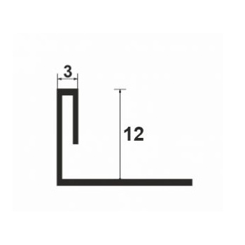 Bagheta dreapta Argintiu satinat muchii exterioare din inox A=12mm ESI 120.132 2.44ML/BUC - Img 2