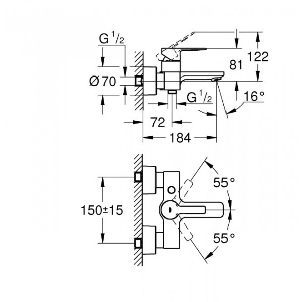 Baterie cada-dus Lineare 33849001 Grohe - Img 2